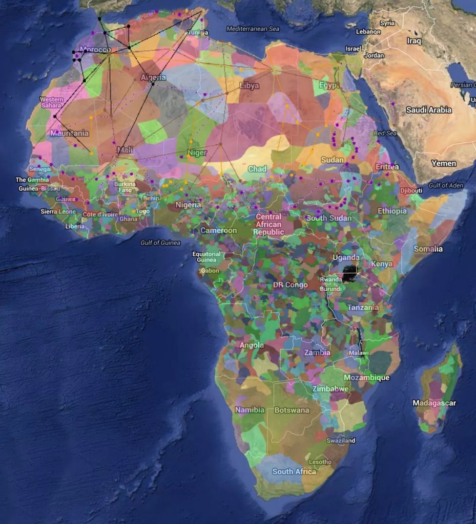 アフリカの民族分布　